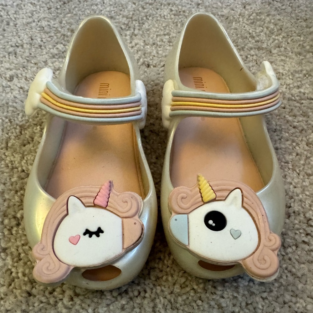 Mini Melissa Mini Ultragirl Unicorn Mary Jane Shoes, White/Pink, 6